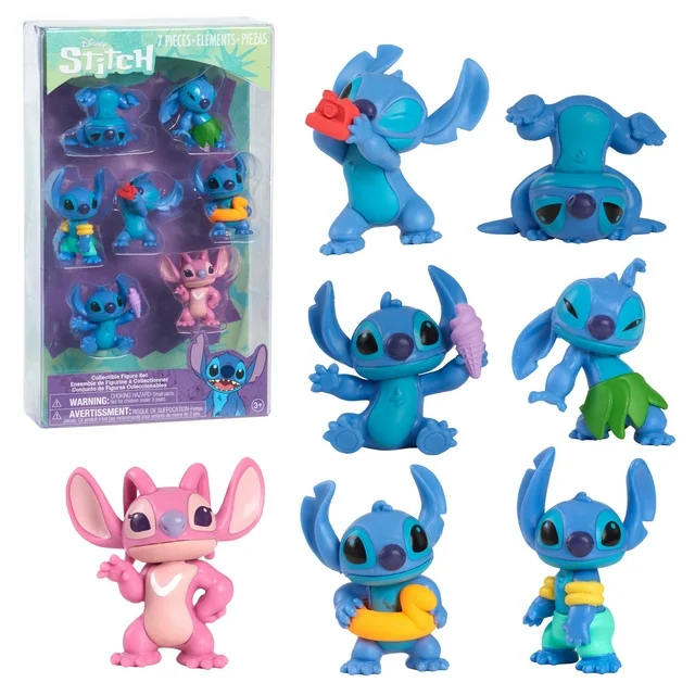Disney 7 Piece Collectible Figure Set - Stitch