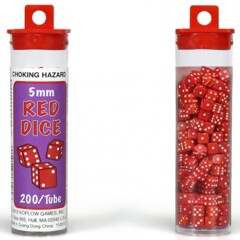 d6 Square Corner 5mm Red Dice Tube (200 COUNT)