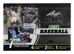 2025 Leaf Metal Baseball Trading Cards Hobby Box (5 Autos #ed 49 or less)