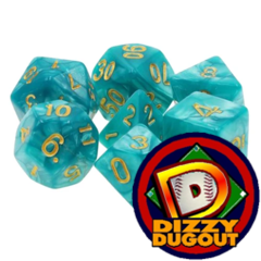 Dizzy HD Dice Set: Pearl Lake Blue (Golden font)