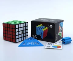 Mei Long MoYu 5M 5x5 Magnetic Black Speed Cube Rubik Box Set Stand, Tool