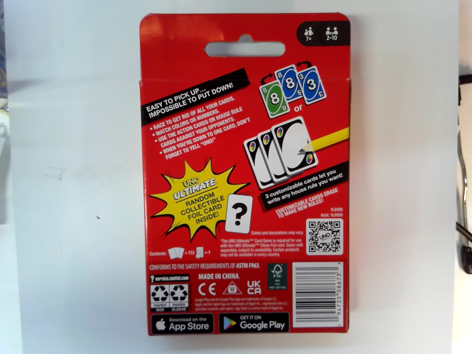 UNO - w/Ultimate Marvel Foil Card
