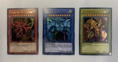 Yu-Gi-Oh! Egyptian God Card Set of 3 - YuGi Legendary Ultra Rare Limited Edition YGLD-EN001, EN002 & EN003 (Original Back) in Cu