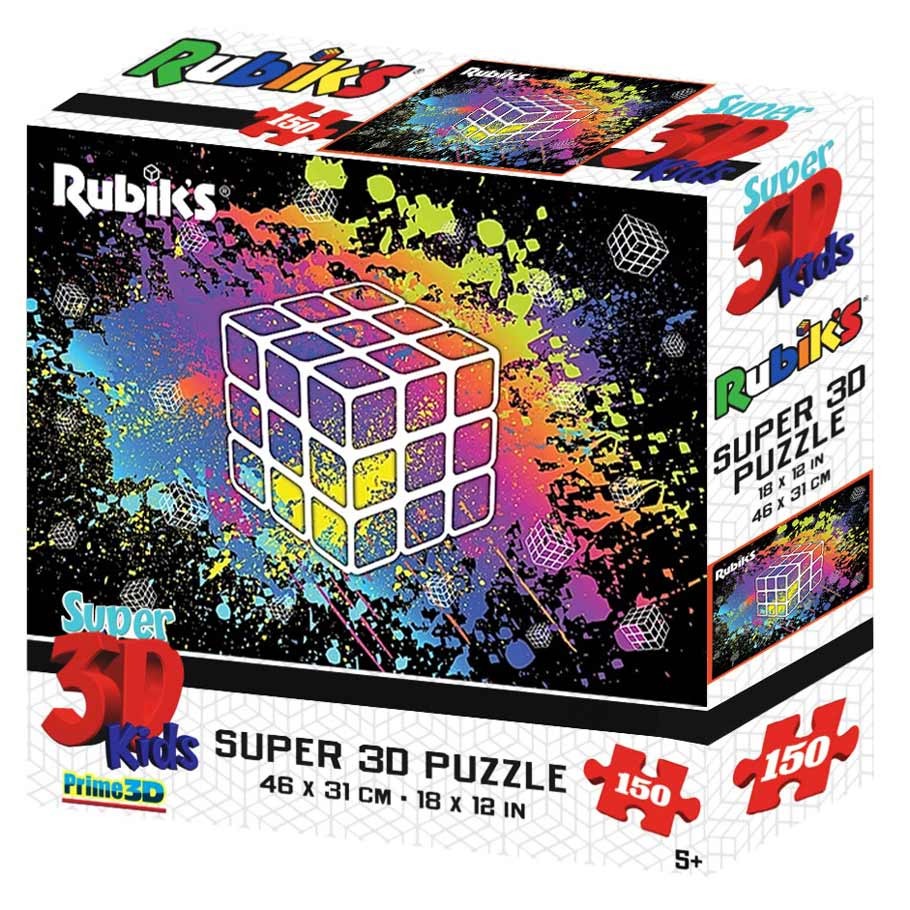 Rubik’s Super 3D Puzzle: Neon Splatter — 150 piece