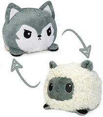 Reversible Sheep + Wolf Plush (White / Gray) - TeeTurtle | The Original Reversible Plushie