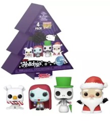 Funko Pop! Pocket Pop: Nightmare Before Christmas - Exclusive 4-Pack Gift Box - Snowman Jack Skellington, Sandy Claws, & Zero