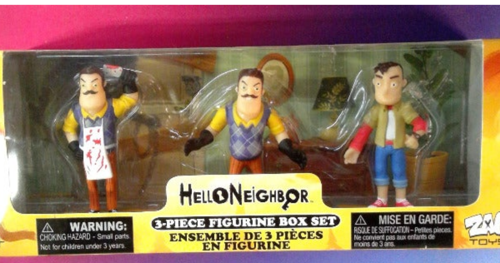 Hello Neighbor 3 Piece Figurine Box Set by Zag Toys & Tiny Build - NIB