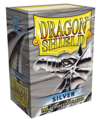 Dragon Shield Silver Protective Standard Size Card Sleeves in Deck Box (100 ct)