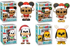 FUNKO POP! Disney: Mickey and Friends Holiday - Set/4 Mickey Minnie Pluto Goofy Donald Daisy Chip Dale 1187-1194 w/Funko Protectors