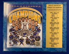 St. Louis Blues Official 2019 Stanley Cup Championship Finals Series Game Standings Plaque (12”x15” Blue Marble)