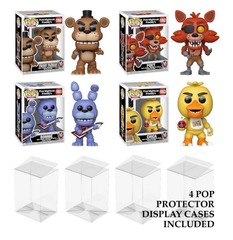 FUNKO POP! Games: Five Nights at Freddy’s - Set/4 Bonnie Chica Foxy Freddy Fazbear 10th Anniversary #1060-63 w/Pop Protectors