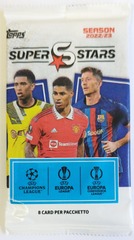 2022/23 Topps Superstars UEFA Champions League Soccer Trading Cards Pack (8 Cards)