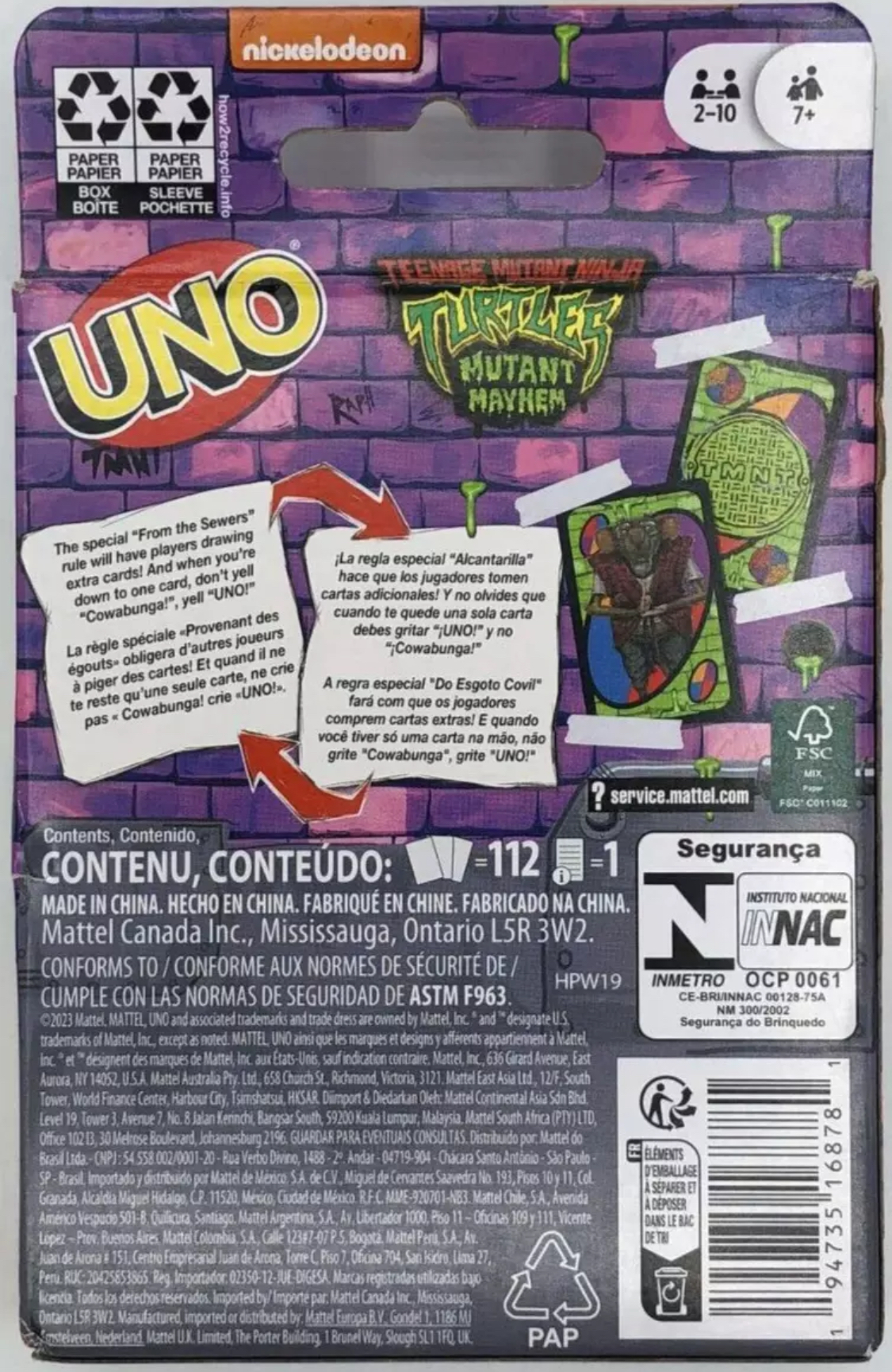 Uno -.Teenage Mutant Ninja Turtles Mutant Mayhem