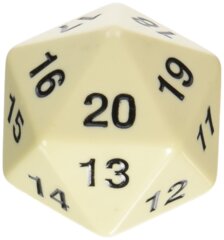 Jumbo Countdown Die (55mm d20): Ivory/Black