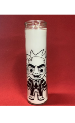 Halloween Pals 8in Glass Candle:  Beetlejuice