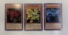 Yu-Gi-Oh! Egyptian God Card Set of 3 - Secret Rare CT13-EN001, EN002 & Super Rare ORCS-ENSE2 all Limited Edition (Playable Back)