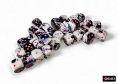 36 12mm Gemini Black-White w/ pink d6 dice - CHX26869