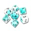Teal-White w/Black Gemini Polyhedral 7-Die CHX26444