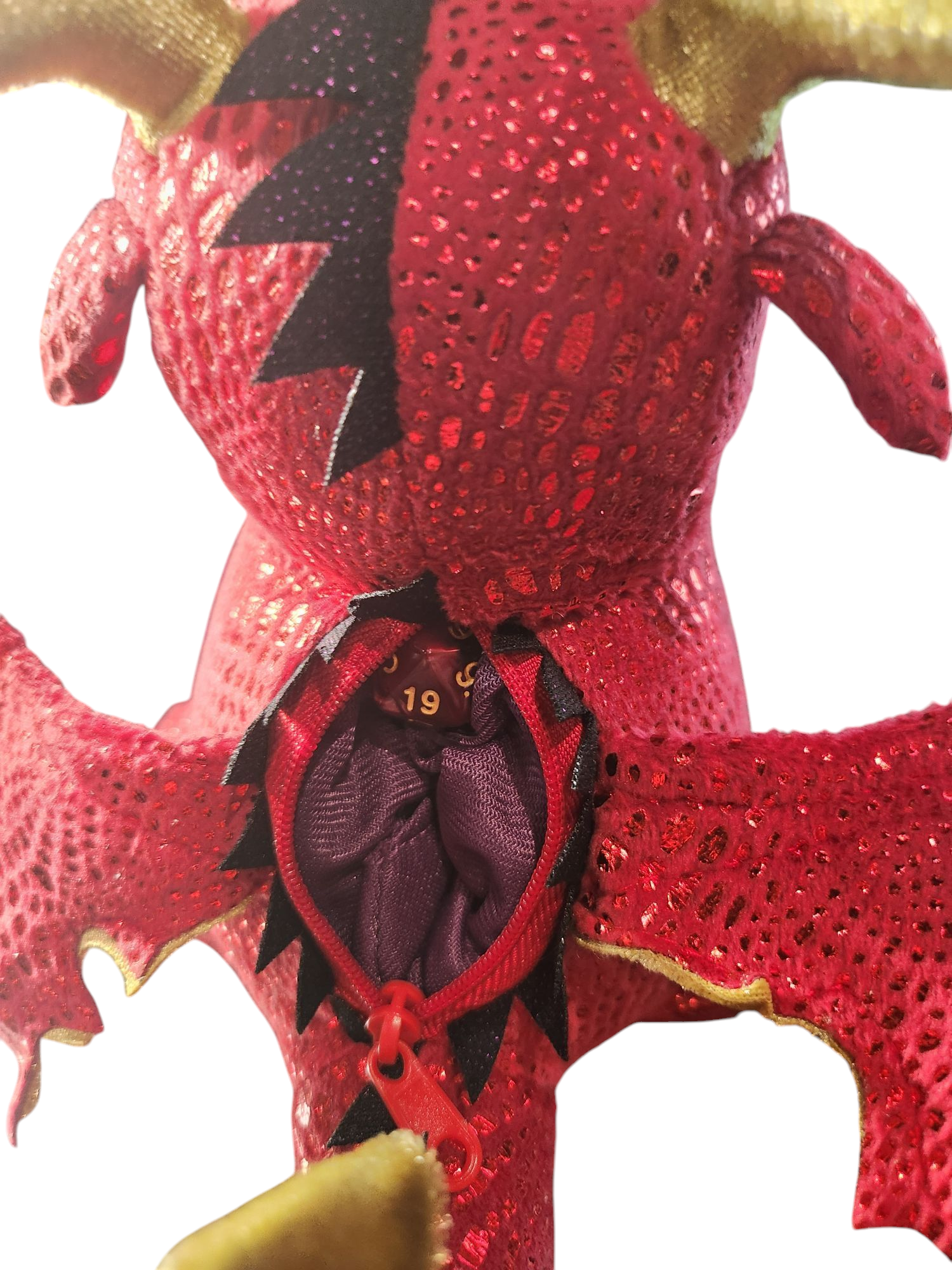 Dice Eating Dragon Plush Bag