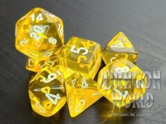 Translucent Yellow/White - 7 Piece Dice Set - CHX23072