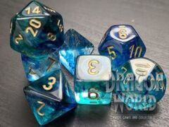 Nebula Oceanic/Gold - 7 Piece Dice Set - CHX30011