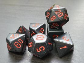 Opaque Black/Red - 7 Piece Dice Set - CHX25418