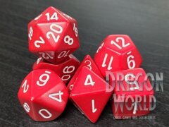 Opaque Red/White - 7 Piece Dice Set - CHX25404