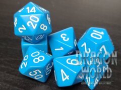 Opaque Light Blue/White - 7 Piece Dice Set - CHX25416