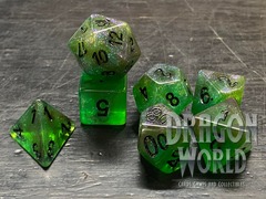 Serpentine - February Gemstone Dice - Black Ink