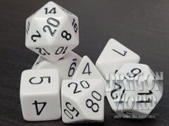 Opaque White/Black - 7 Piece Dice Set - CHX25401