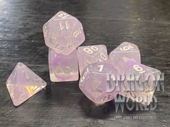 Chalcedony - January Gemstone Dice - White Ink