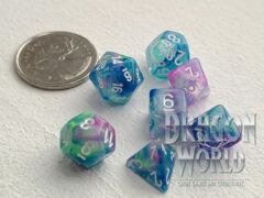 Festive Waterlily/White - 7 Piece Mini Dice Set - CH20546