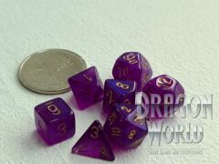 Borealis Royal Purple/Gold - 7 Piece Mini Dice Set - CHX20587