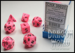 Vortex Snow Pink/Black - 7 Piece Dice Set - CHX30031