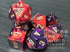 Gemini Purple-Red/Gold - 7 Piece Dice Set - CHX26426