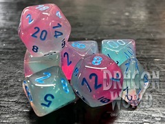 Gemini Translucent Gel Green-Pink/Blue - 7 Piece Set of Dice - CHX26464
