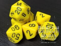 Opaque Yellow/Black - 7 Piece Dice Set - CHX25402