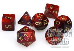 Gemini Purple-Red/Gold - 7 Piece Mini Dice Set - CHX20626