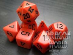 Opaque Orange/Black - 7 Piece Dice Set - CHX25403