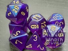 Borealis Royal Purple/Gold - 7 Piece Dice Set - CHX27467