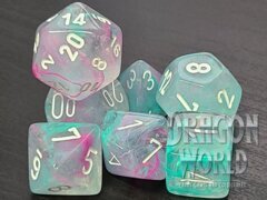 Nebula Wisteria/White Luminary - 7 Piece Dice Set - CHX27545