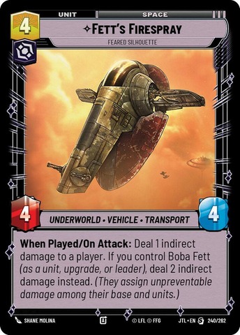 Fetts Firespray - Feared Silhouette - Foil