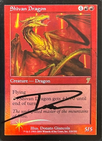 Shivan Dragon - Foil (7ED)(Signed)