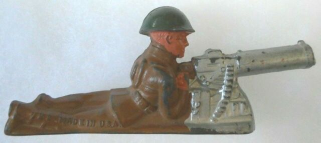 Machine Gunner Lying Flat w/ cast Helmet, Barclay 728
