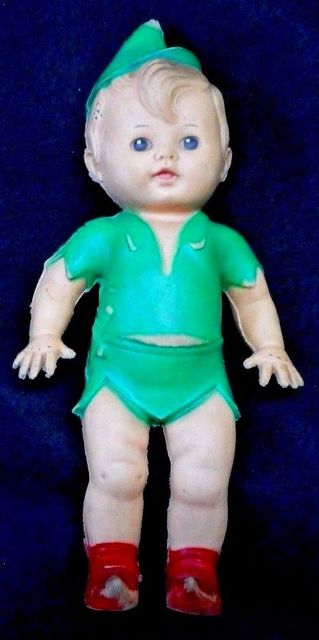 Peter Pan Baby Doll © 1950's W. Disney Production Sun Rubber
