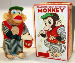 Cragstan Crap Shooting Monkey w/ Box © 1950s Alps 72568