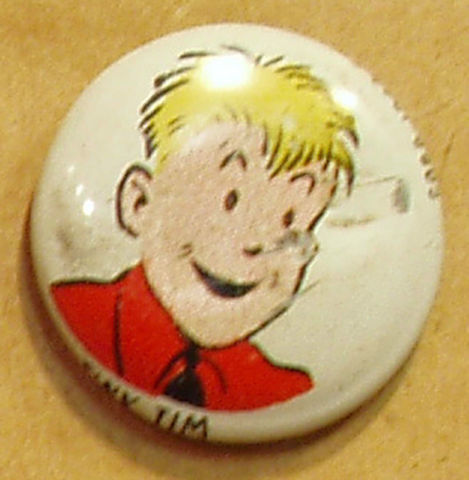 TINY TIM Kellogg's Pep Pin Pinback Button