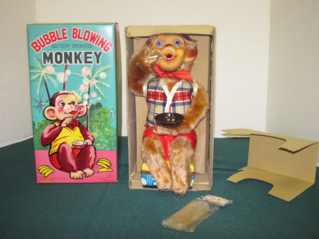 Bubble Blowing Monkey w/ Box © 1950s Alps