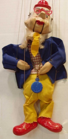 Howdy Doody, Mayor Phineas T. Bluster Marionette © 1950s Peter Puppet w/ Box