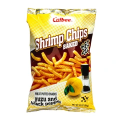 Calbee Baked Shrimp Chips, Yuzu & Black Pepper - 3.3 oz bag
